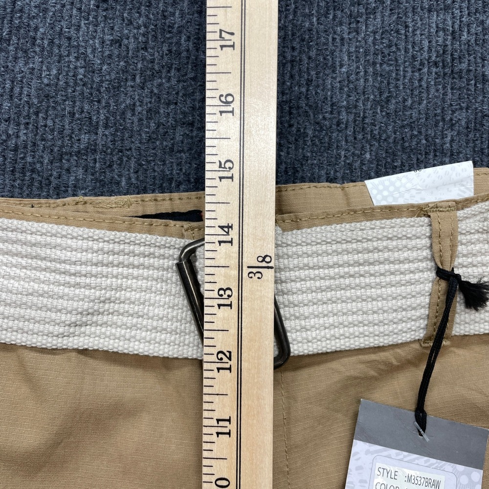 Airwalk Cargo Shorts Mens 38 Khaki Tan Belted 100% Cotton Skate Y2K Utility NWT - Picture 12 of 13